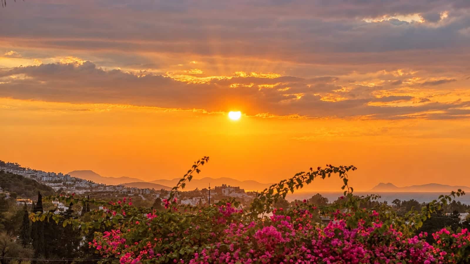 Autumn sunset in Yalikavak Bodrum