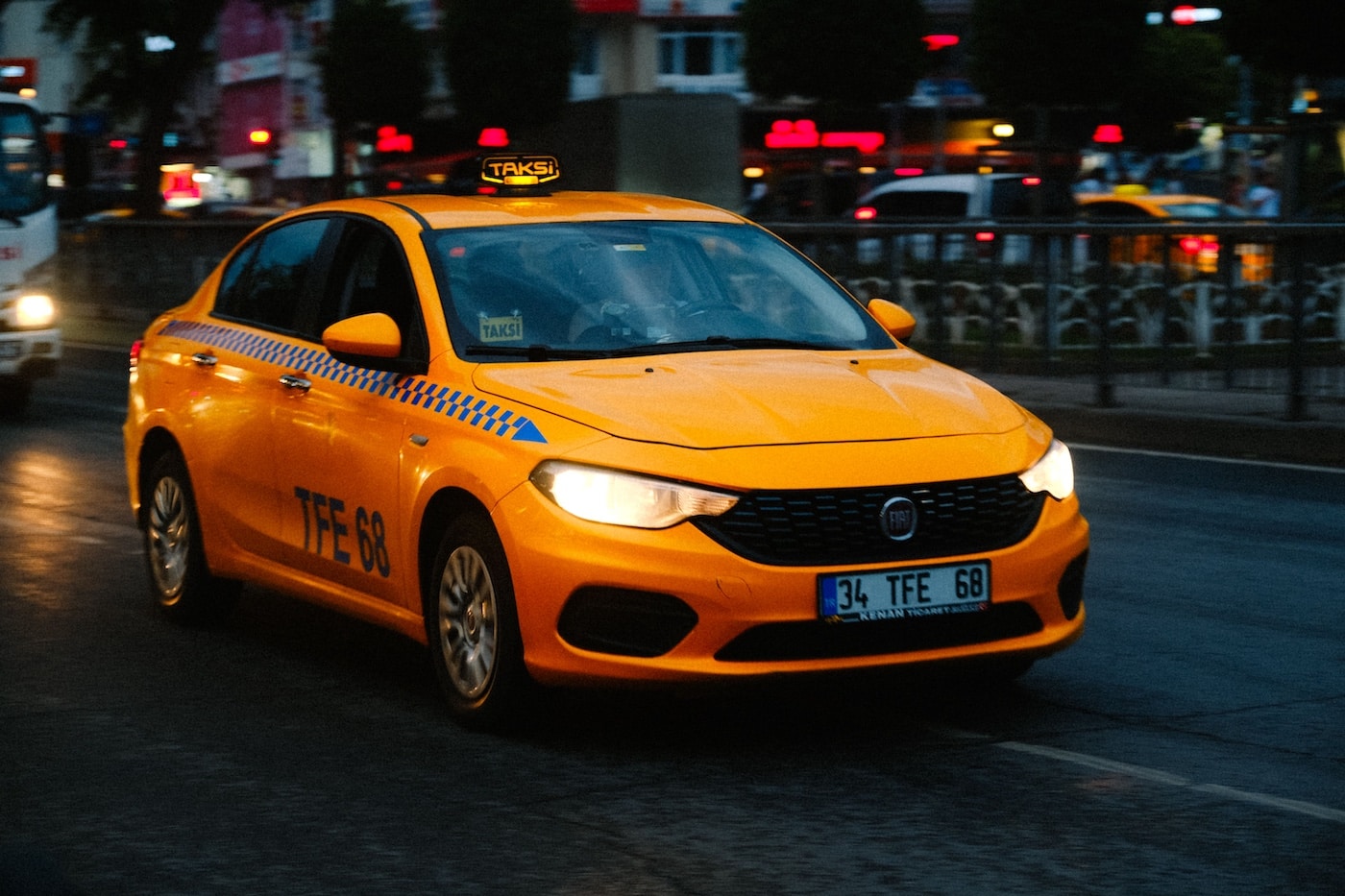 Istanbul taxi at night